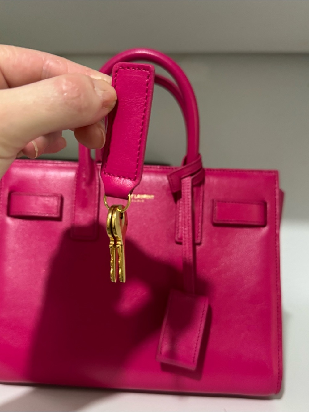 Saint Laurent Leather sac de jour pink - Picture 9 of 12